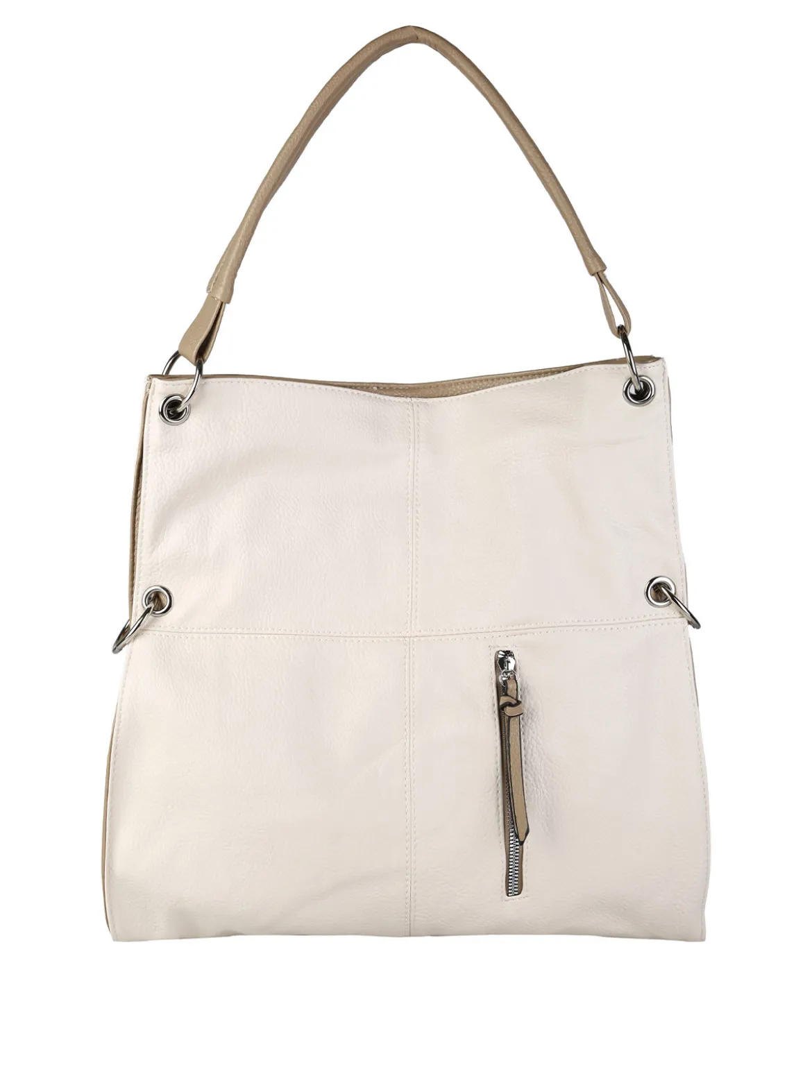 Solada Borsa hobo da donna in ecopelle - panna