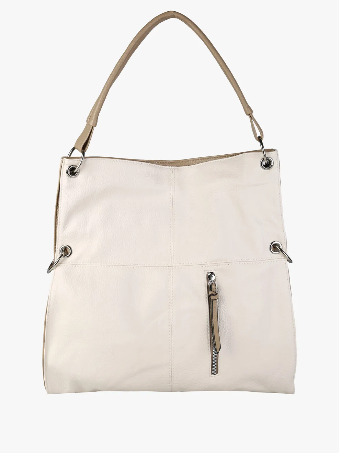 Solada Borsa hobo da donna in ecopelle - panna