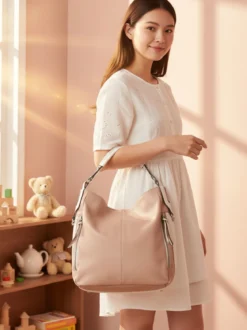 Solada Borsa hobo da donna in ecopelle - rosa