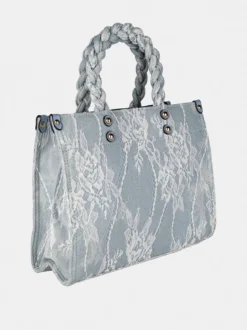 Solada Borsetta da donna in jeans con pizzo