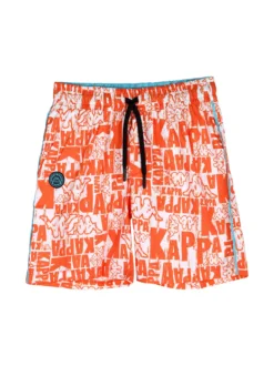 Solada Boxer da mare da bambino con stampe logo - arancione