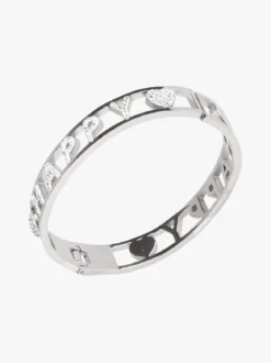 Solada Bracciale rigido con scritta in acciaio donna
