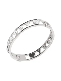 Solada Bracciale rigido con scritta in acciaio donna