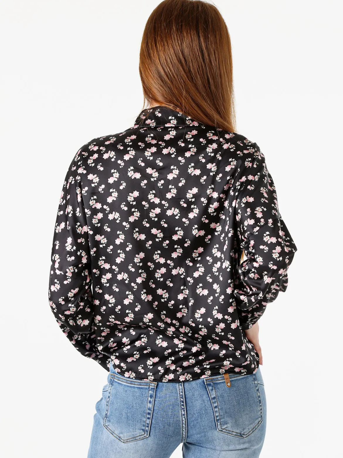 Solada Camicia da donna a maniche lunghe con stampa floreale - nero