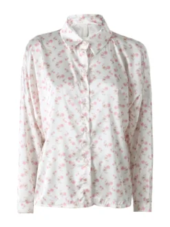 Solada Camicia da donna a maniche lunghe con stampa floreale - bianco