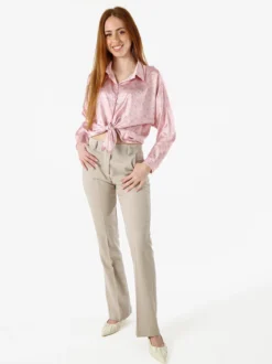 Solada Camicia da donna a maniche lunghe con stampa floreale - rosa