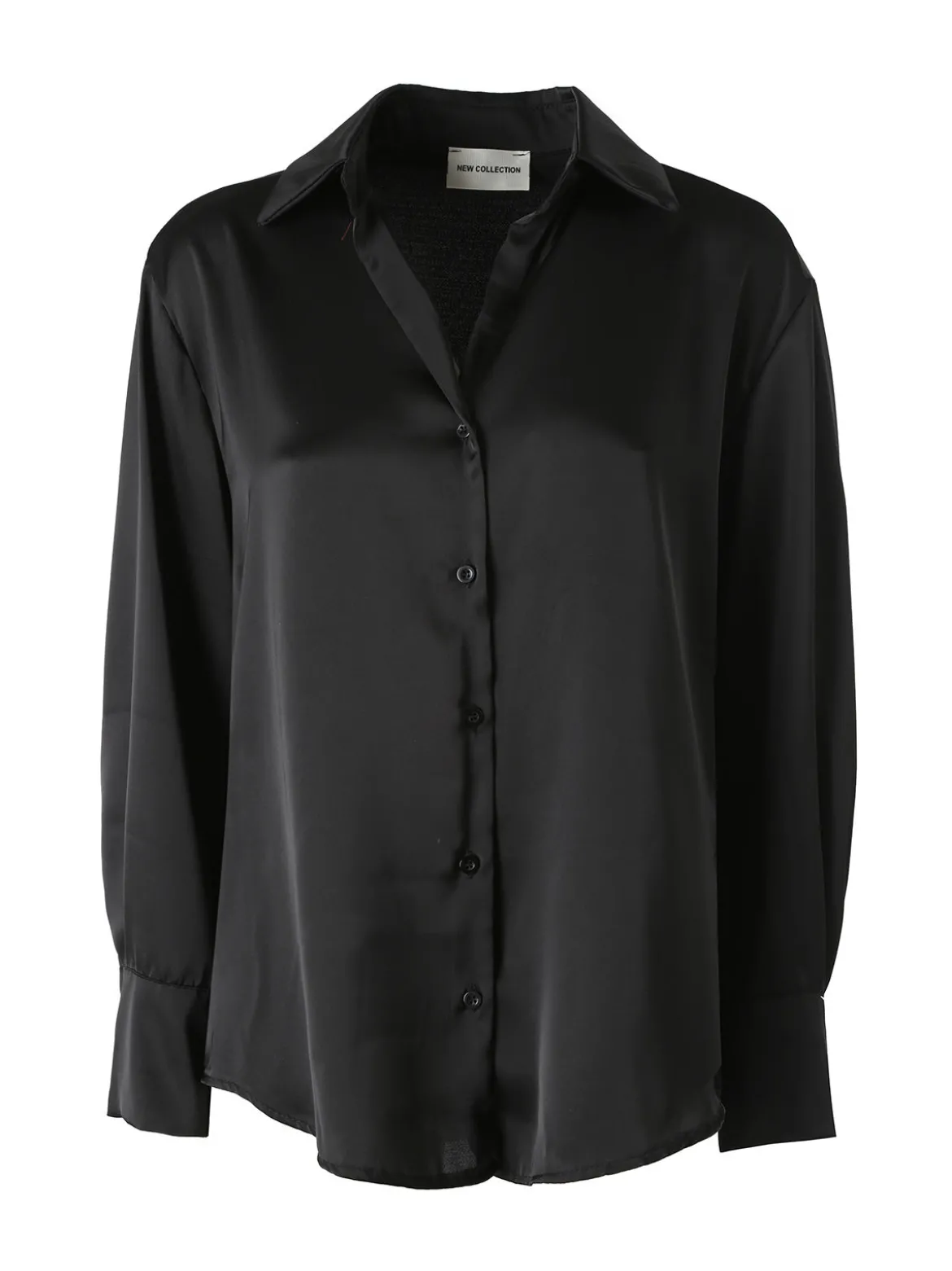 Solada Camicia da donna effetto raso a maniche lunghe - nero