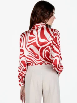 Solada Camicia da donna effetto seta a maniche lunghe