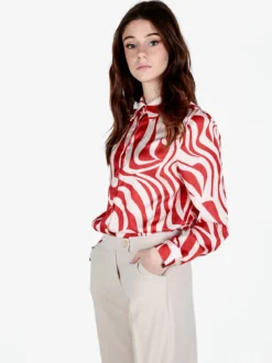 Solada Camicia da donna effetto seta a maniche lunghe