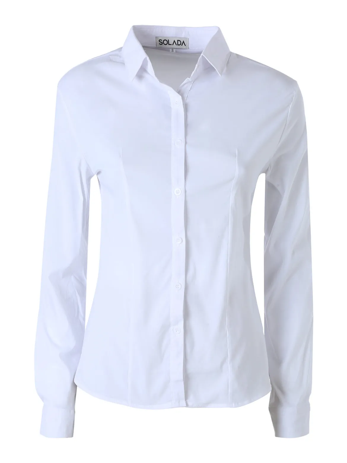 Solada Camicia da donna elasticizzata a maniche lunghe - bianco
