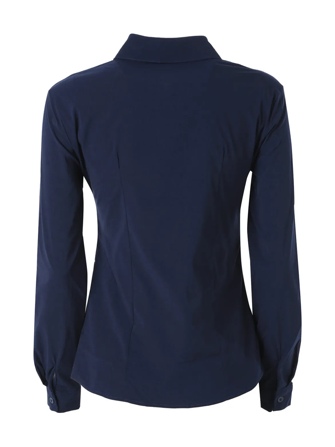 Solada Camicia da donna elasticizzata a maniche lunghe - blu scuro