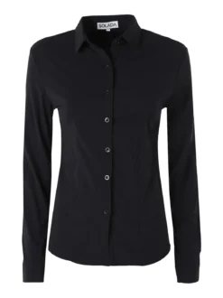 Solada Camicia da donna elasticizzata a maniche lunghe - nero