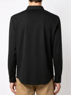 Solada Camicia da uomo a maniche lunghe in tessuto elasticizzato - nero