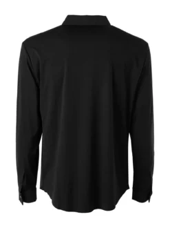 Solada Camicia da uomo a maniche lunghe in tessuto elasticizzato - nero