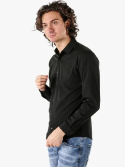 Solada Camicia da uomo elasticizzata a maniche lunghe - nero