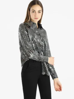 Solada Camicia donna a maniche lunghe con lustrini