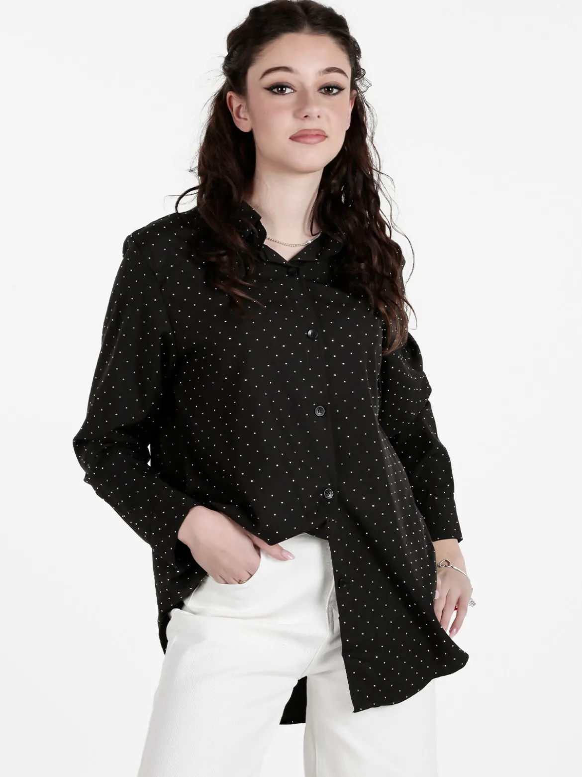 Solada Camicia donna a maniche lunghe con piccole borchie
