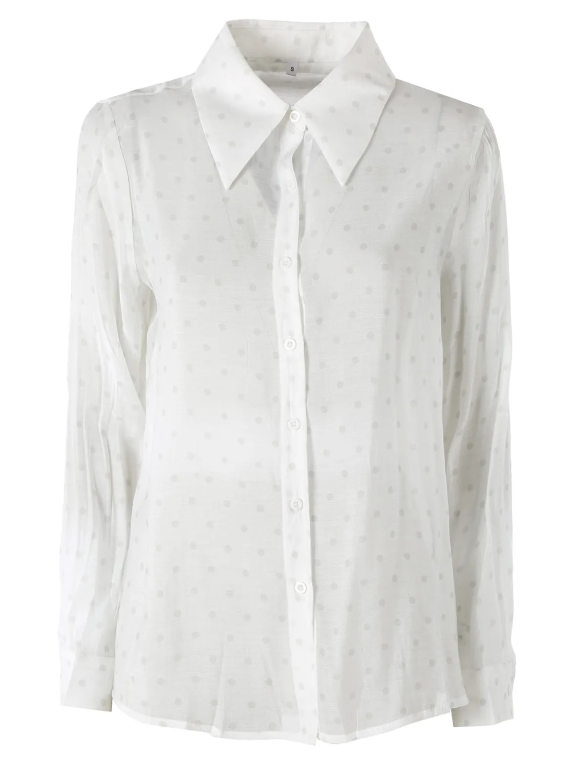 Solada Camicia donna a maniche lunghe con stampa a pois - bianco