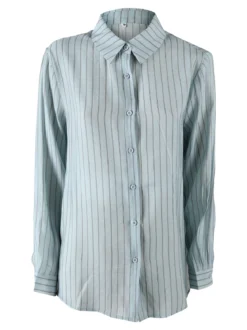 Solada Camicia donna a maniche lunghe con stampa a righe - acqua marina