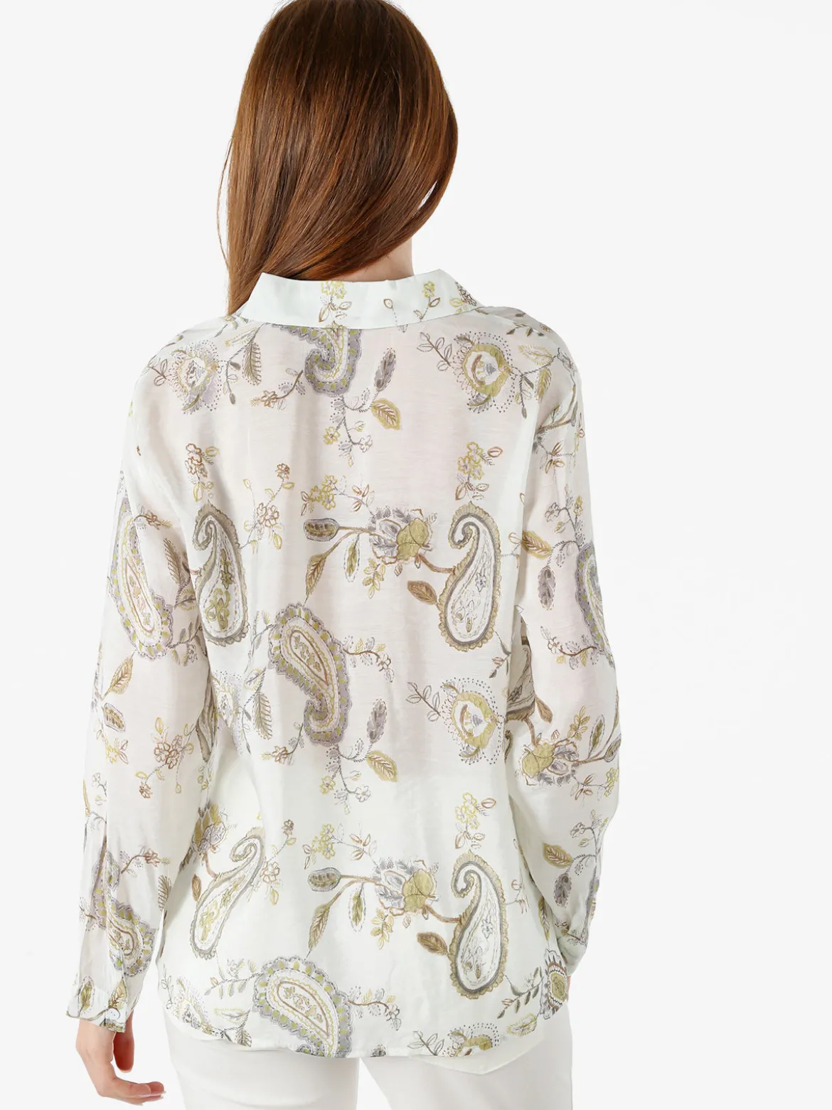 Solada Camicia donna a maniche lunghe con stampa - panna