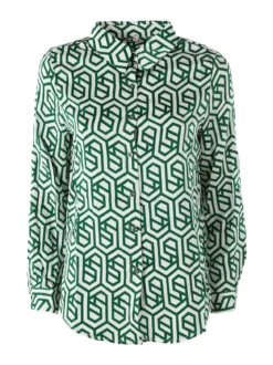 Solada Camicia donna a maniche lunghe con stampe - verde