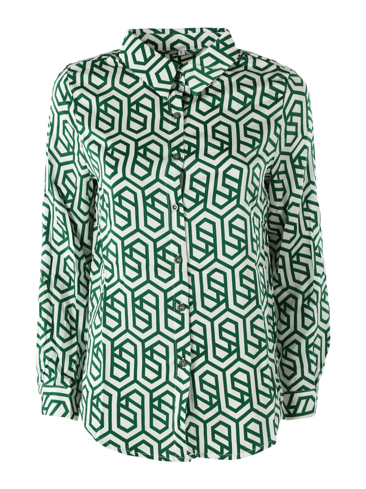 Solada Camicia donna a maniche lunghe con stampe - verde