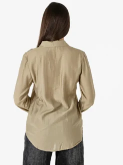 Solada Camicia donna a maniche lunghe in misto cotone - sabbia