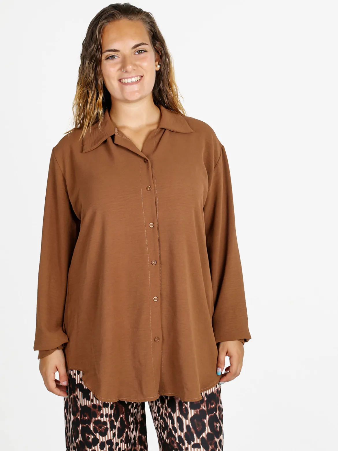 Solada Camicia donna a maniche lunghe - marrone