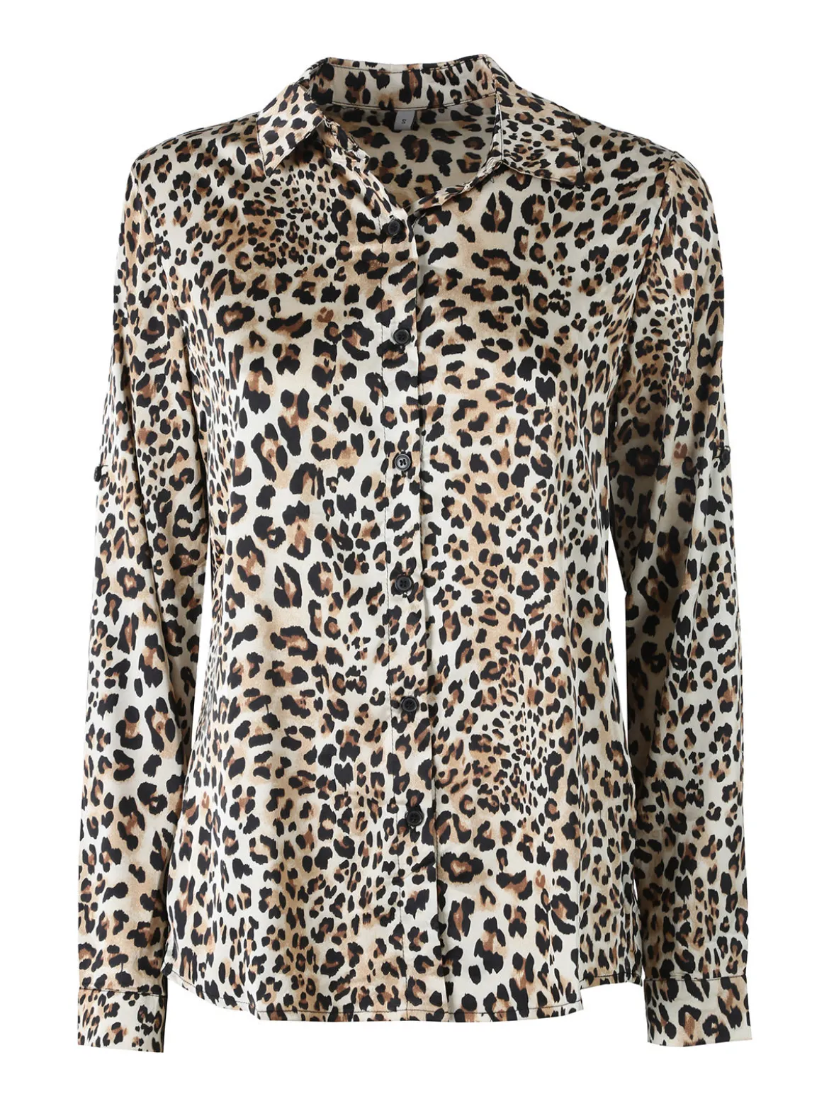 Solada Camicia donna animalier a maniche lunghe - cammello