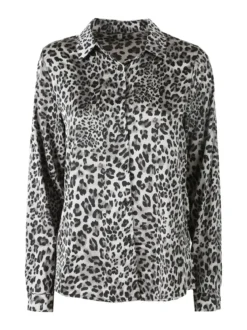 Solada Camicia donna animalier a maniche lunghe - grigio