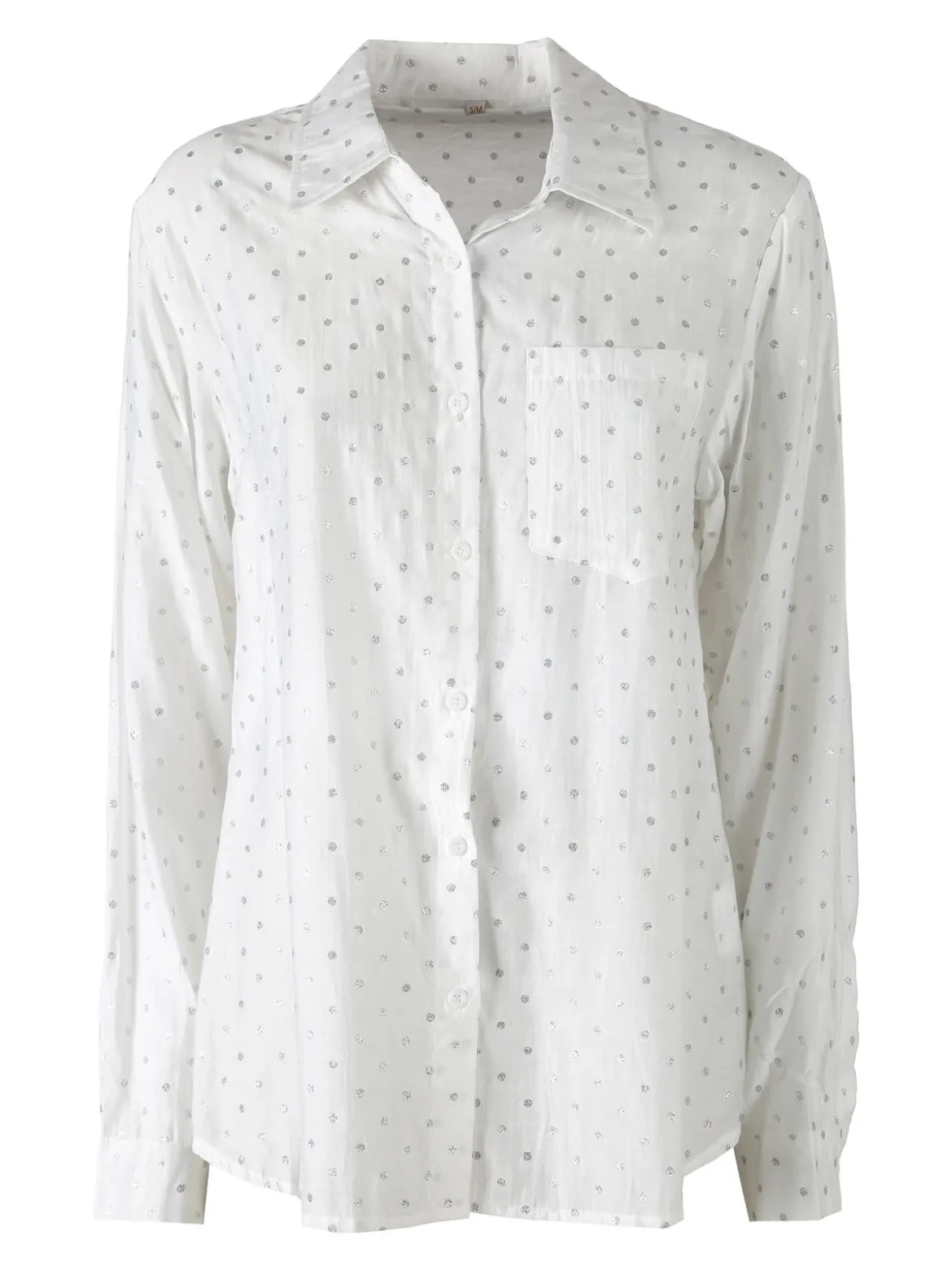 Solada Camicia donna a pois con taschino - bianco