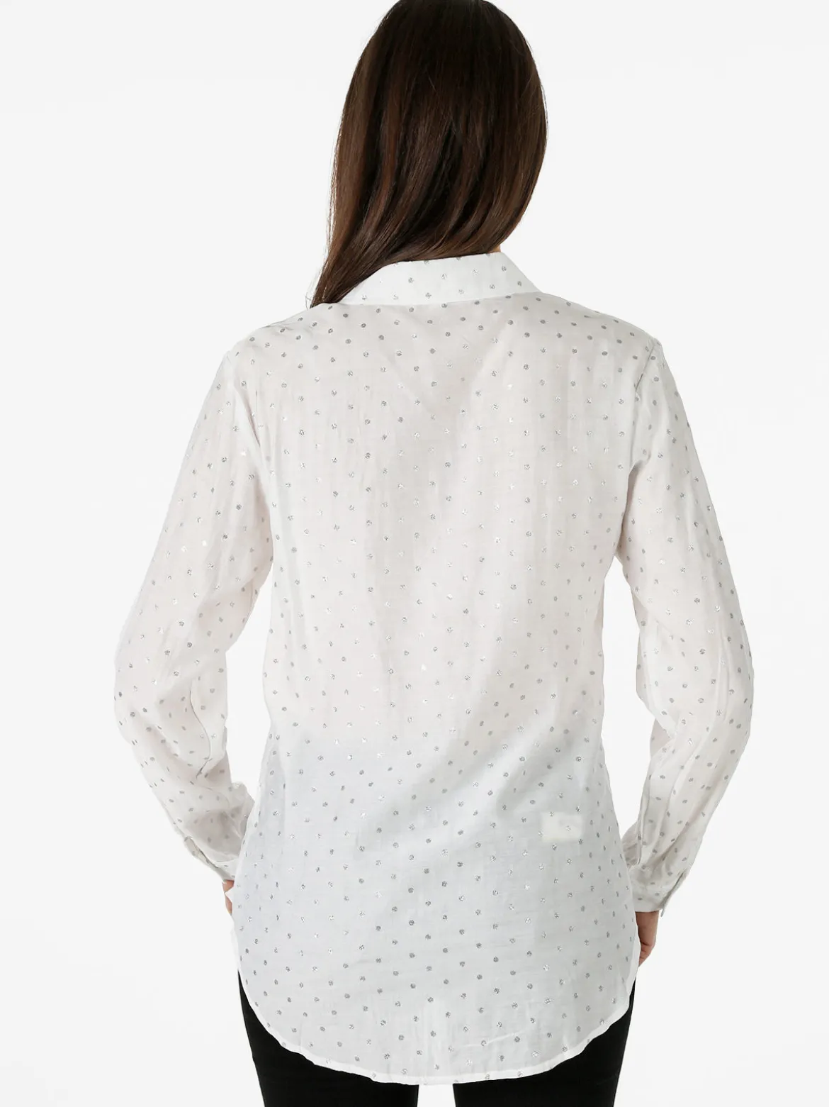 Solada Camicia donna a pois con taschino - bianco