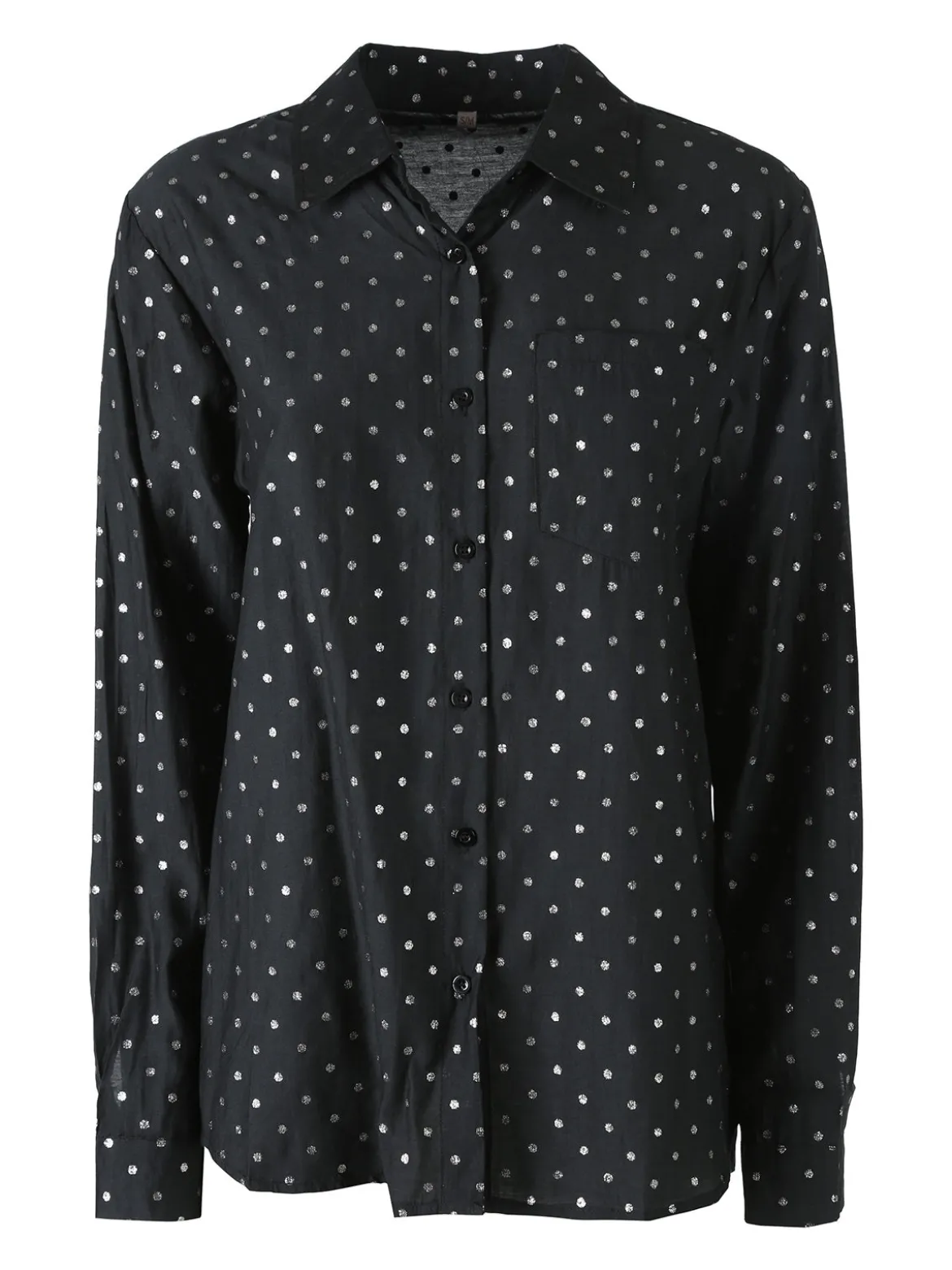 Solada Camicia donna a pois con taschino - nero