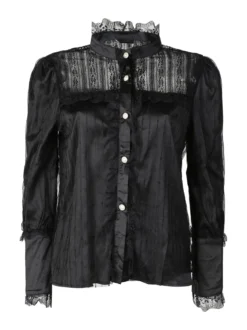 Solada Camicia donna con bottoni di perle e pizzo