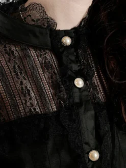 Solada Camicia donna con bottoni di perle e pizzo
