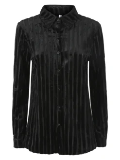 Solada Camicia donna con dettagli in ciniglia a maniche lunghe - bordeaux