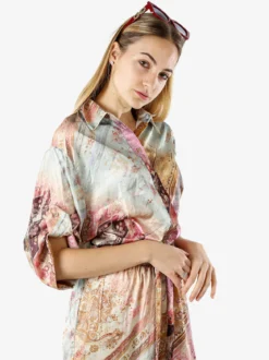 Solada Camicia donna effetto seta con stampe - multicolore