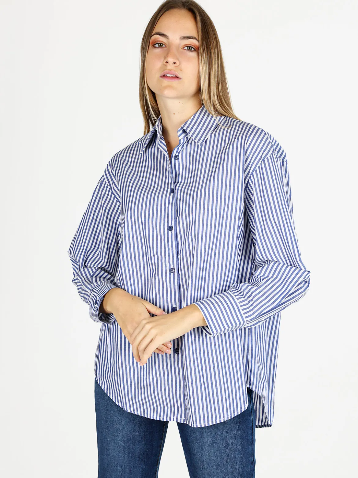 Solada Camicia donna in cotone a righe - blu