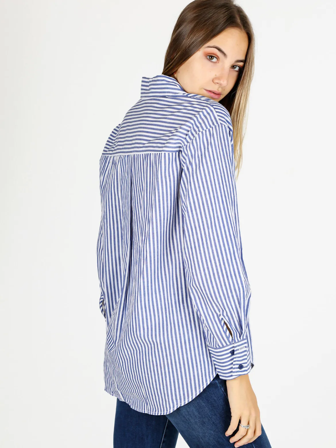 Solada Camicia donna in cotone a righe - blu