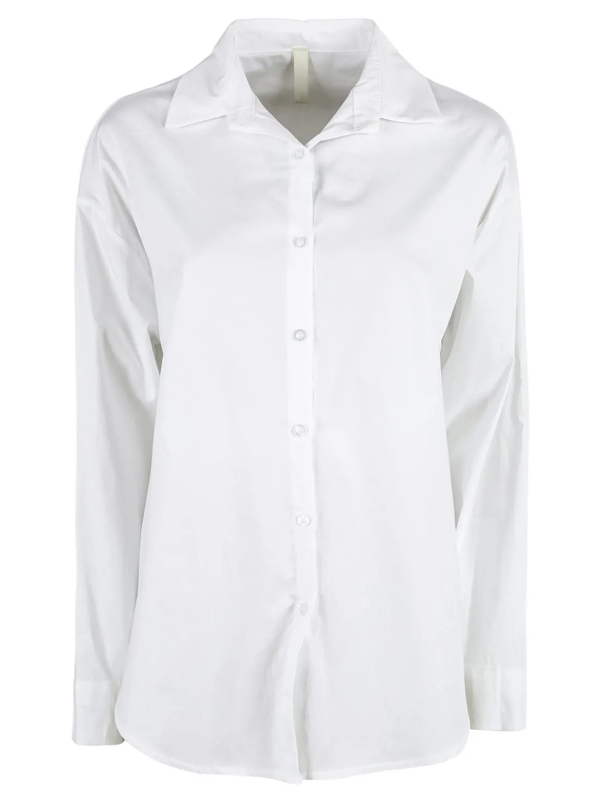 Solada Camicia donna in cotone oversize a maniche lunghe - bianco