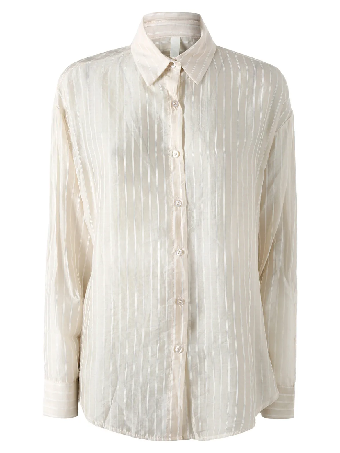 Solada Camicia donna oversize a maniche lunghe - beige