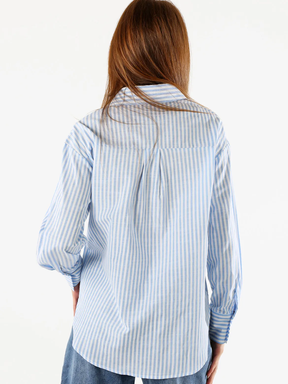 Solada Camicia donna oversize a righe - azzurro