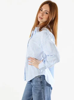 Solada Camicia donna oversize a righe - azzurro