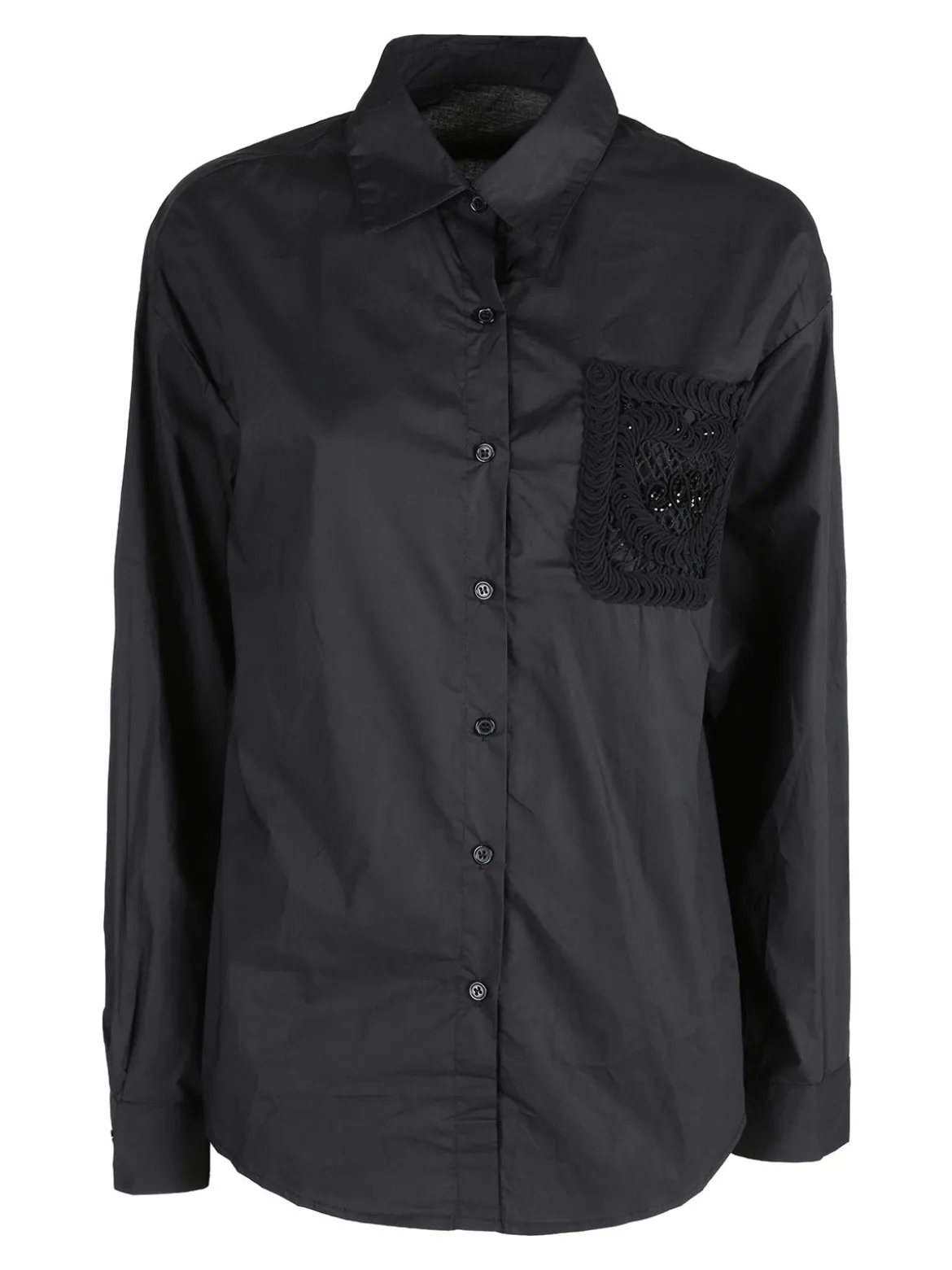 Solada Camicia donna oversize con taschino ricamato