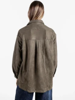 Solada Camicia donna scamosciata oversize - militare