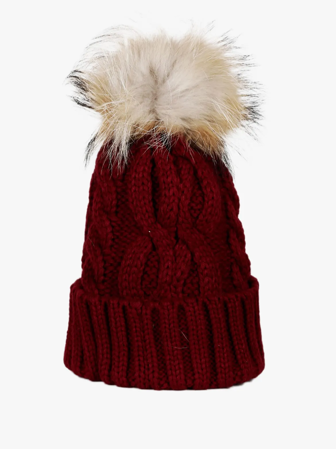 Solada Cappello donna in maglia con pom pon di pelo