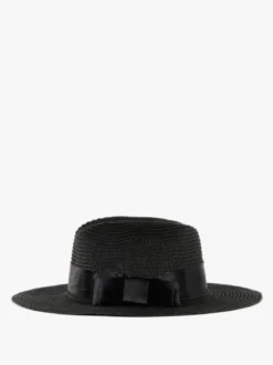 Solada Cappello nero di paglia con fiocco