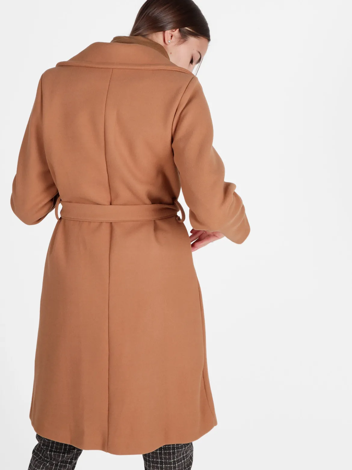 Solada Cappotto donna con cintura e bottoni a doppiopetto
