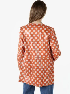 Solada Cappotto donna con stampe a pois senza chiusura - arancione