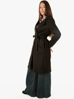 Solada Cappotto donna midi a doppiopetto - moro